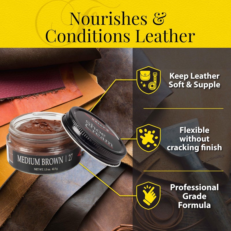 KELLYS Kelly's Medium Brown Shoe Polish 1.5 oz - Professional Leather Shoe Cream - Image 5